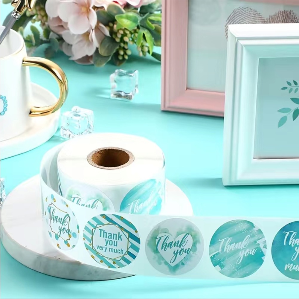 500 1”  Roll Blue Thank You Stickers PRICE IS FIRM - Picture 4 of 4